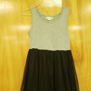 Cute girls gray jacket and black dress with tulle skirt Excellent condition.